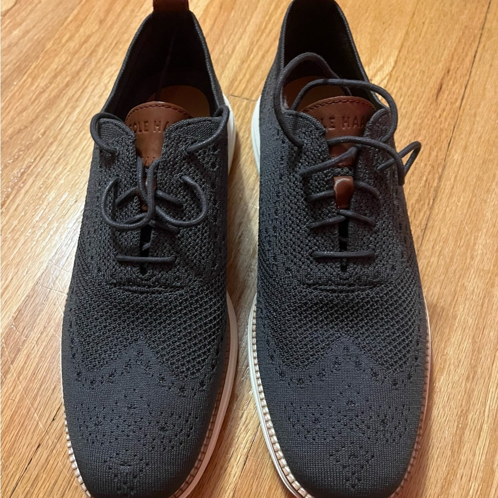 Cole Haan Men's Dark Gray Knit Oxfords